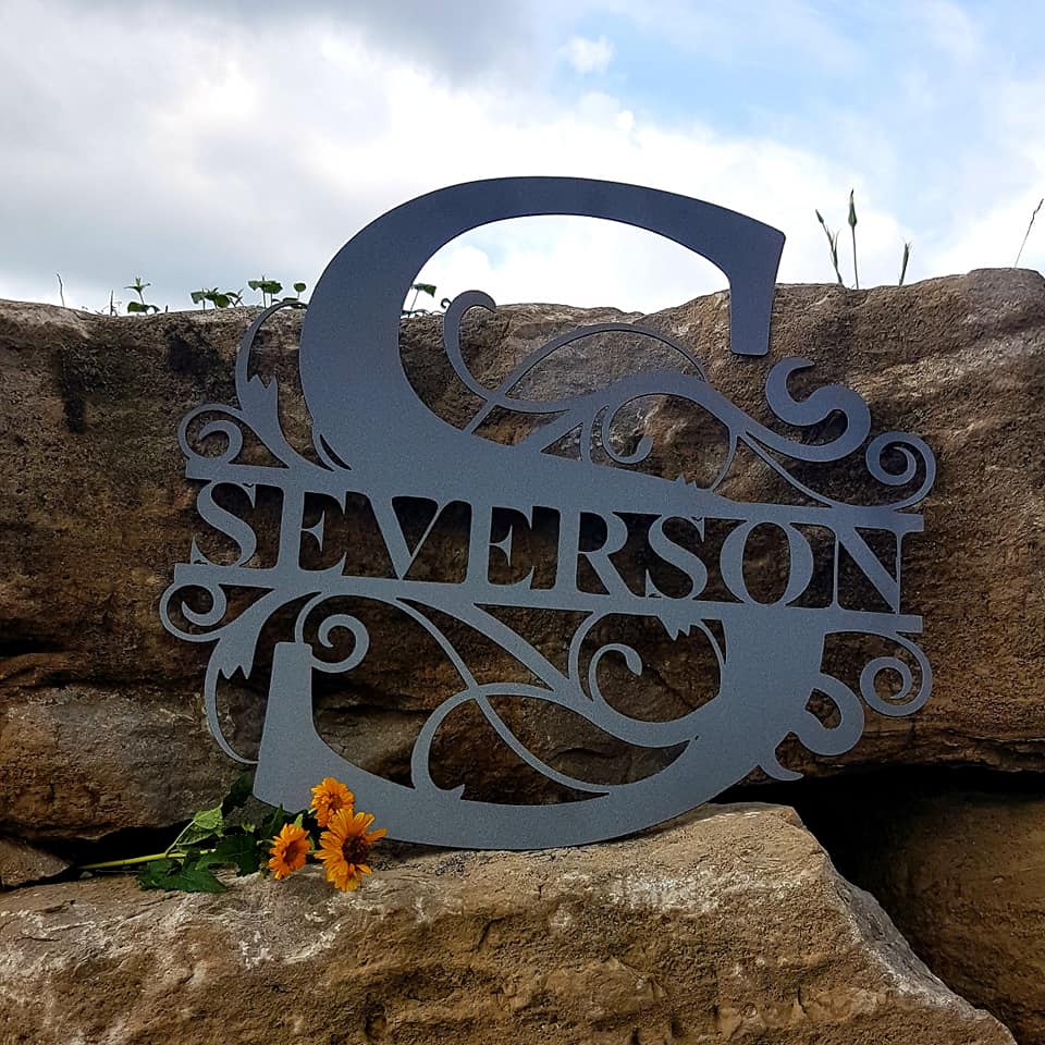 🍁Split Monogram Sign🍁 | Betty's Sign Studio